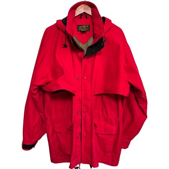 Vintage Eddie Bauer Goretex Jacket XL Red Windbreaker 90s Outdoor Gorpcore Fall - Picture 3 of 16